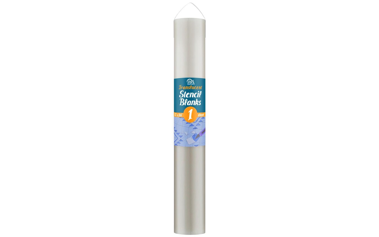 PA Essentials Uncut Blank, Translucent, Roll for Painting on Wood, Canvas, Paper, Fabric, Wall and Tile, Reusable DIY Art and Craft Stencils for Painting, 12"x36" Inches